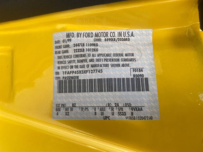 1999 Ford Mustang GT LOW MILES 8,145 1 OWNER FL CONV in , 