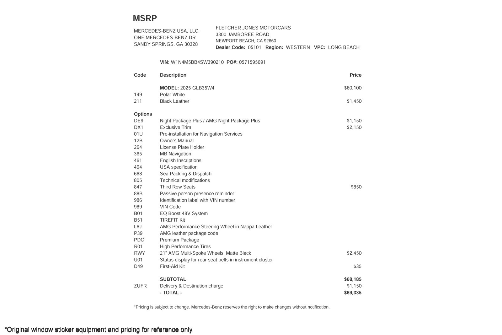 Used 2025 Polar White Mercedes-Benz AMG® GLB 35 4MATIC SUV image 3