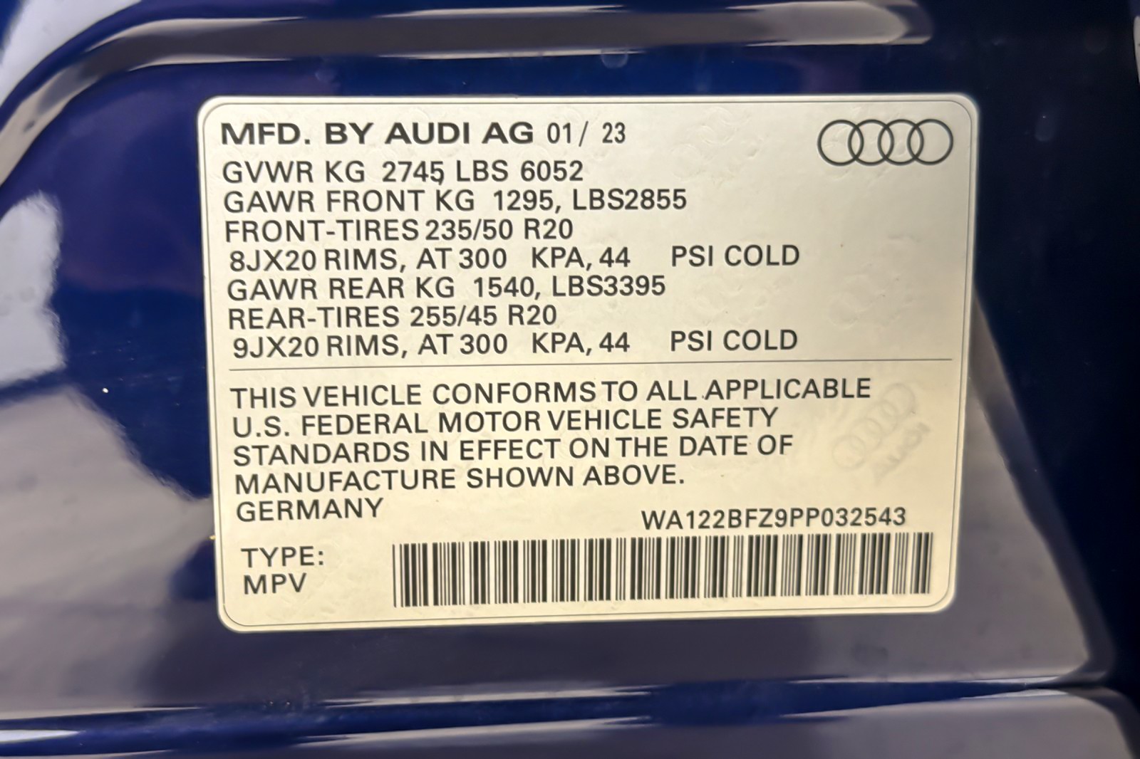 Certified Used 2023 Navarra Blue Metallic Audi Premium 50 quattro image 27