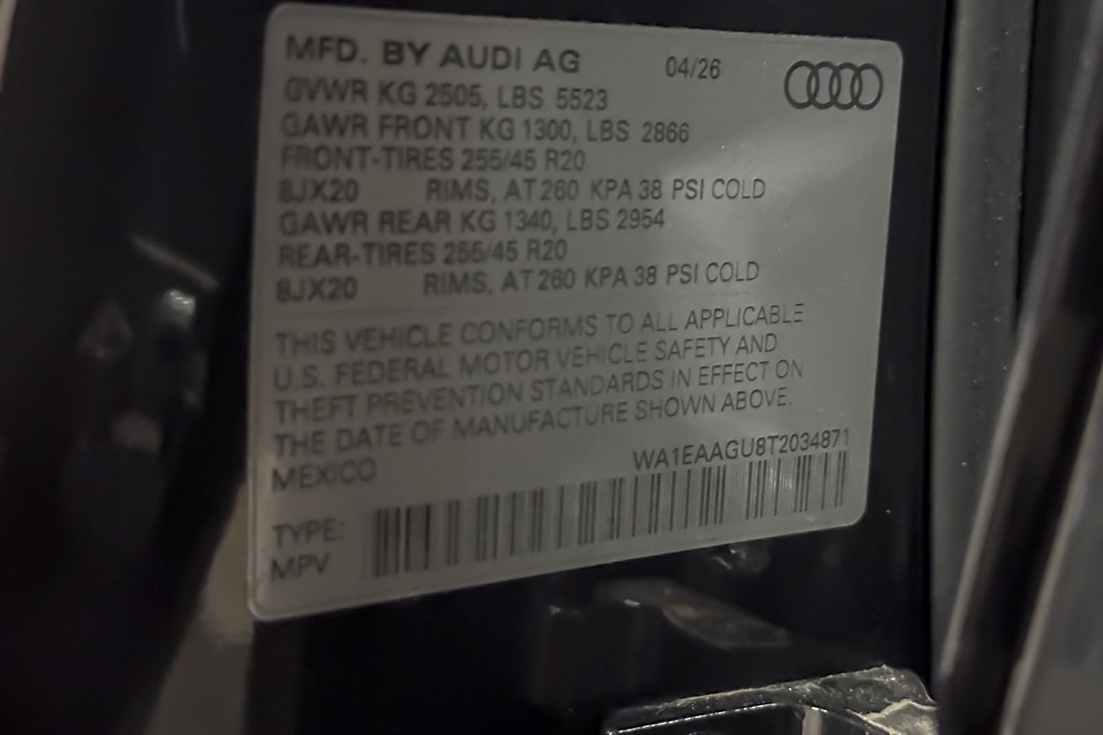 New 2026 Tambora Gray Metallic Audi Premium Plus 2.0 TFSI quattro image 25