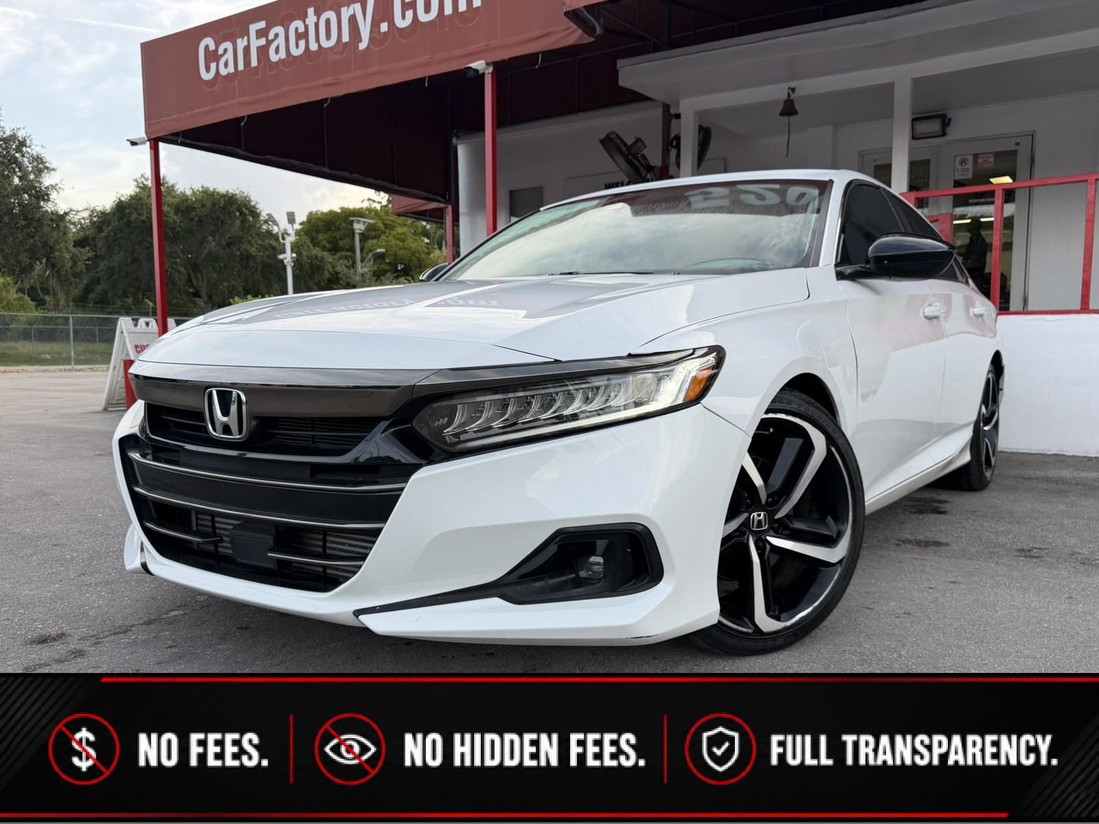 Platinum White 2022 Honda Accord Sedan Front-Wheel Drive Automatic