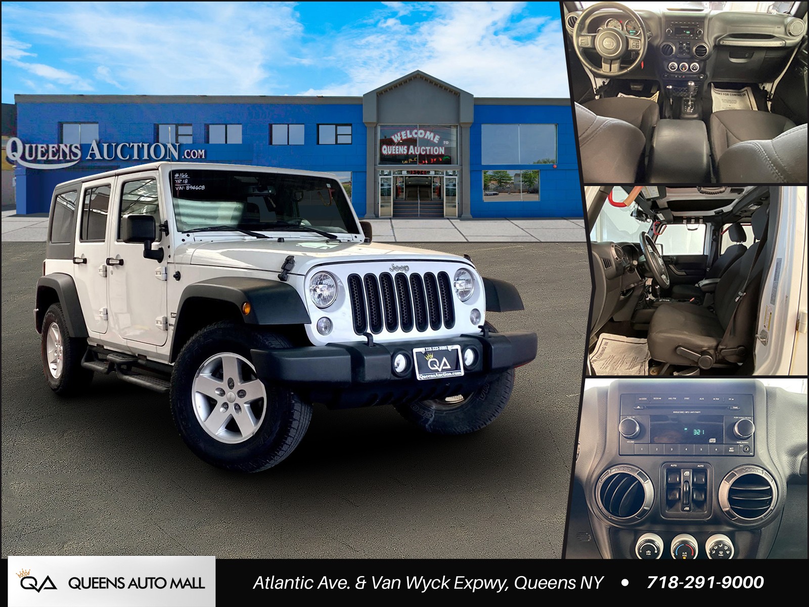 Bright White Clearcoat 2018 Jeep Wrangler JK Unlimited Sport 4WD SUV / Crossover Four-Wheel Drive Manual