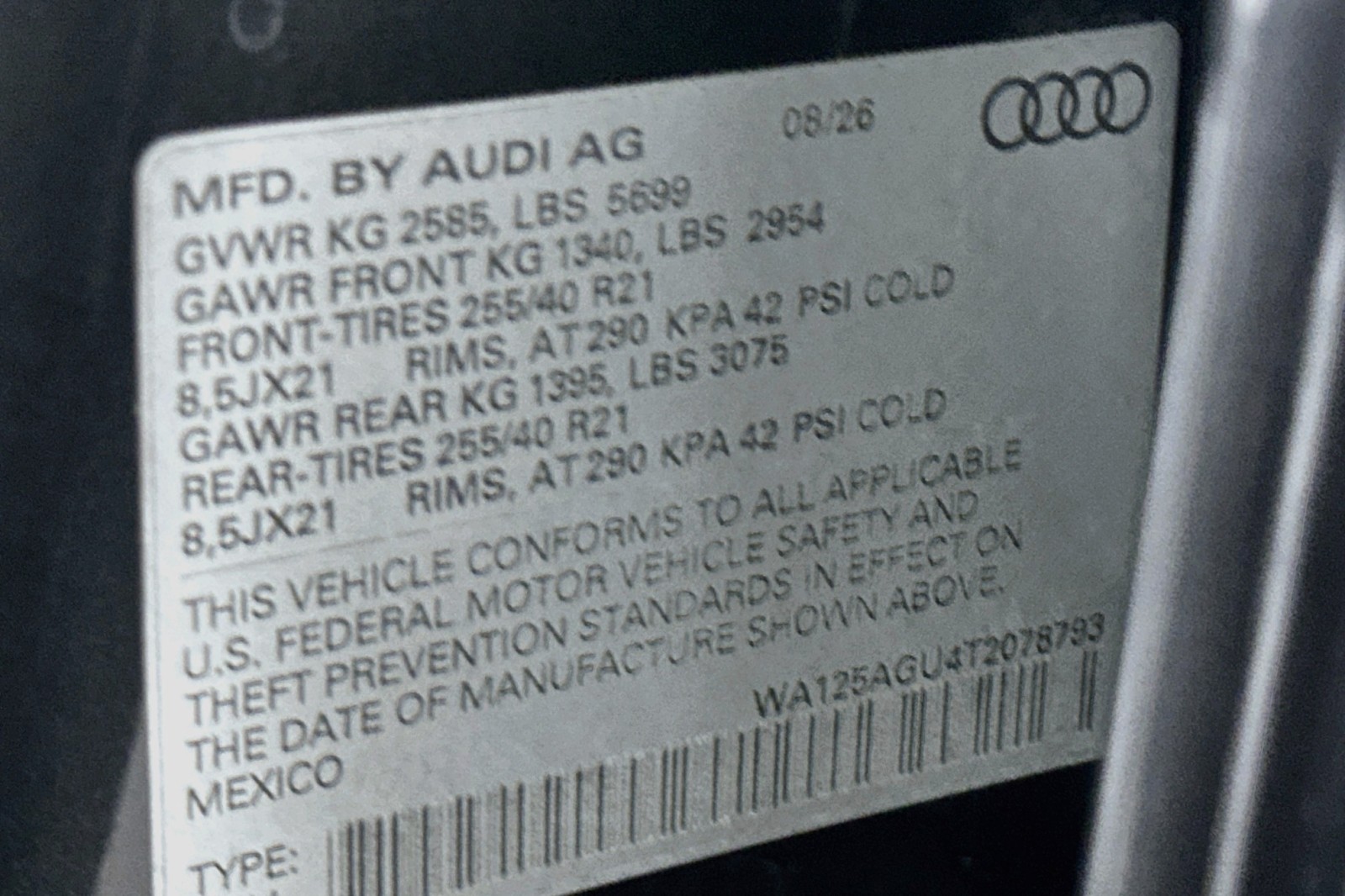 New 2026 Tambora Gray Metallic Audi Premium Plus image 18