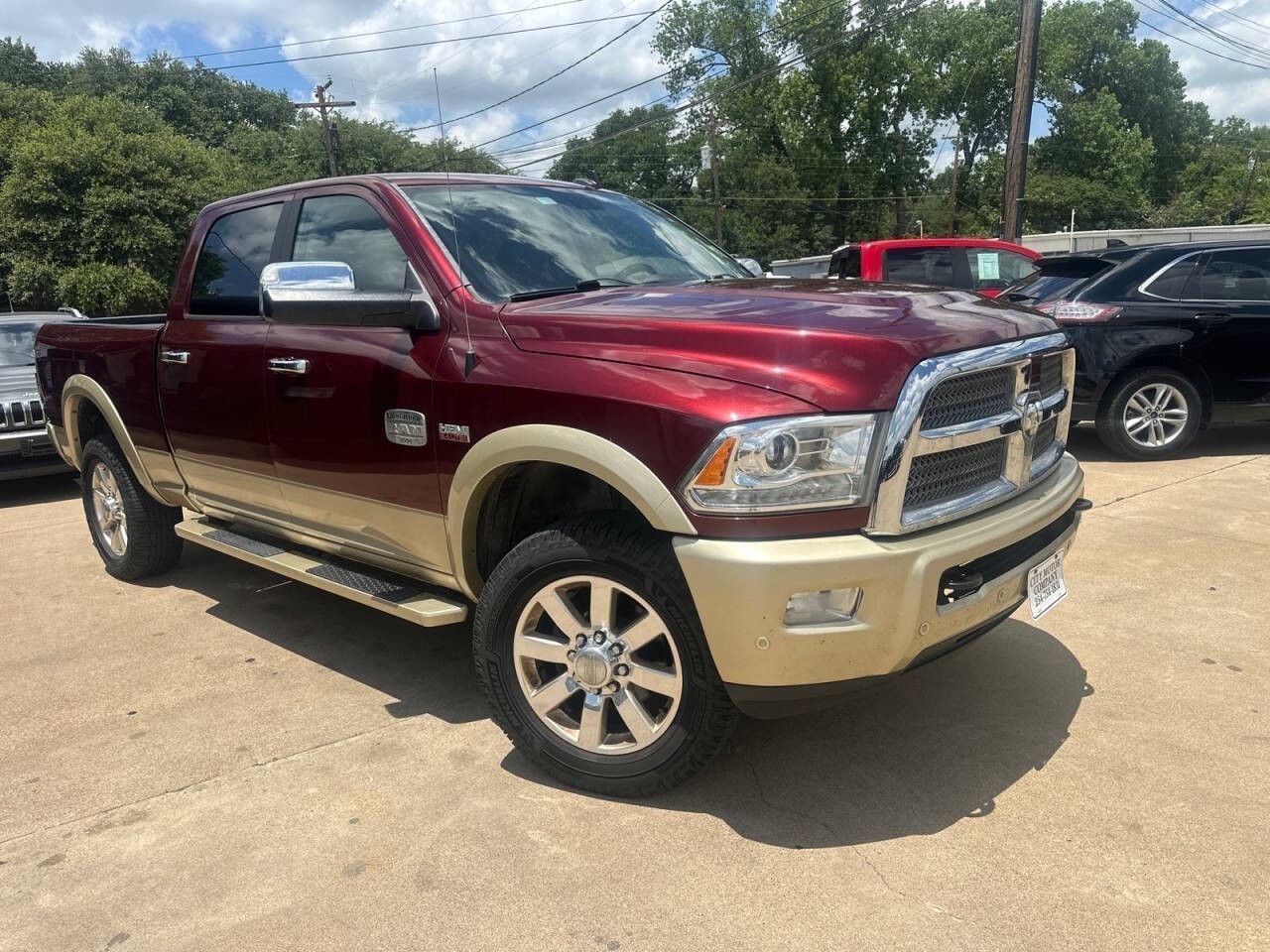 Flame Red Clearcoat 2016 RAM 3500 Laramie Longhorn Crew Cab 4WD Pickup Truck Four-Wheel Drive Automatic