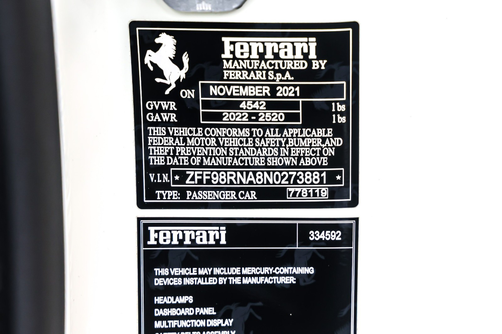 Used 2022 Bianco Avus Ferrari Coupe image 23