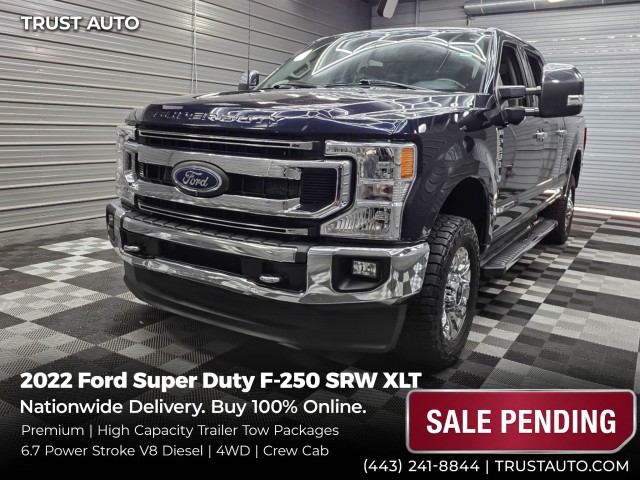 Antimatter Blue Metallic 2022 Ford F-250 Super Duty XLT Crew Cab 4WD Pickup Truck Four-Wheel Drive 10-Speed Automatic