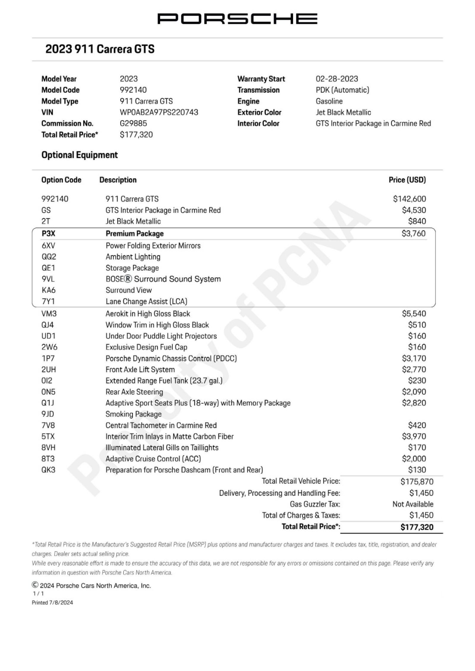 2023 Porsche 911 Carrera GTS Coupe PremiumPkg PDCC RearAxleSteer AdaptiveCruise 63