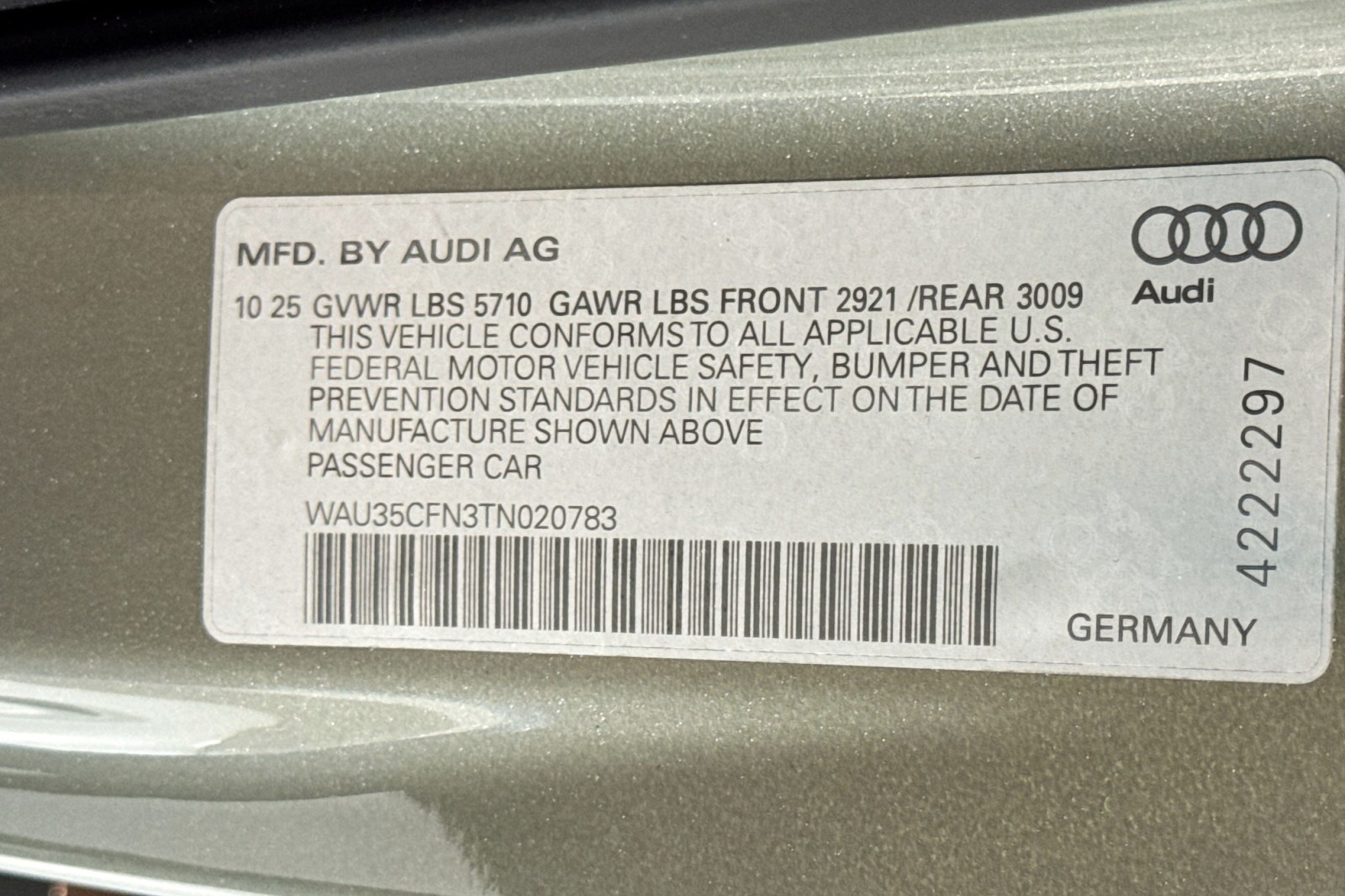 New 2026 CHRONOS GRAY Audi Prestige quattro image 27