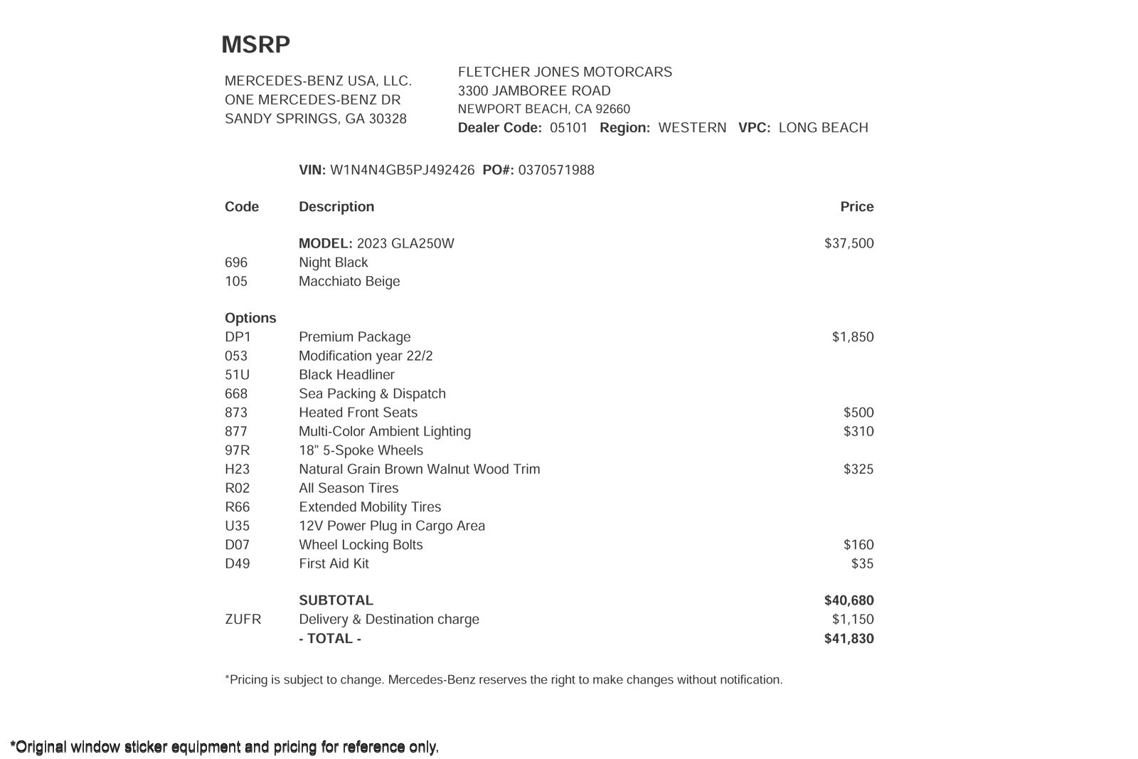 Used 2023 Night Black Mercedes-Benz GLA 250 image 2