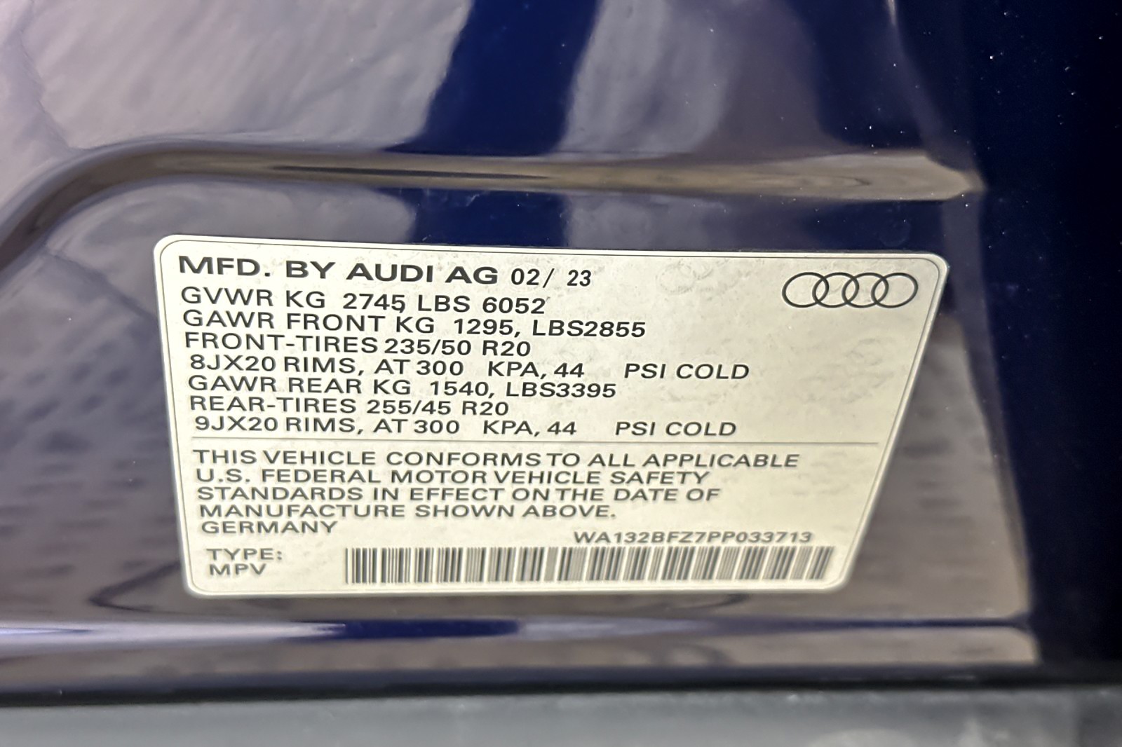 Certified Used 2023 Navarra Blue Metallic Audi Premium Plus 50 quattro image 27