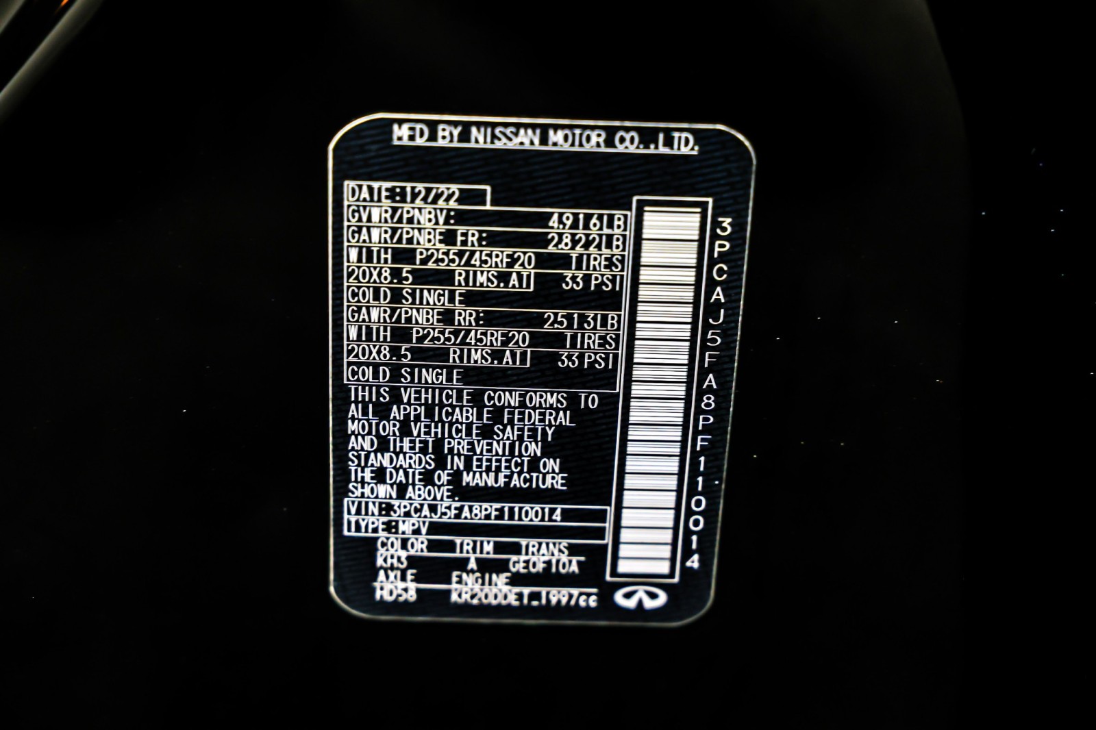 Used 2023 Black Obsidian INFINITI SPORT FWD image 26