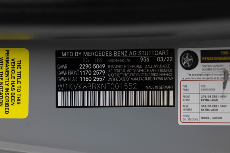 2022 Mercedes-Benz SL 63 AMG SL 63 AMG in , 