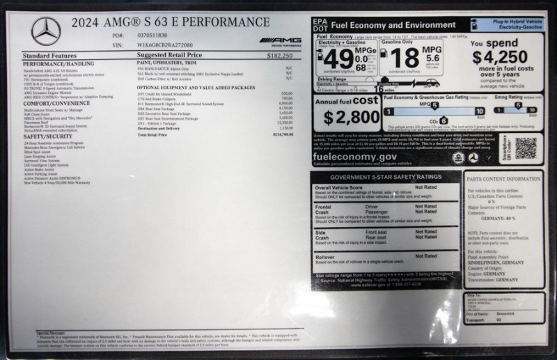 2024 Mercedes-Benz S-Class AMG S 63 E *RARE EDITION 1* ($214,700 MSRP!!) in , 