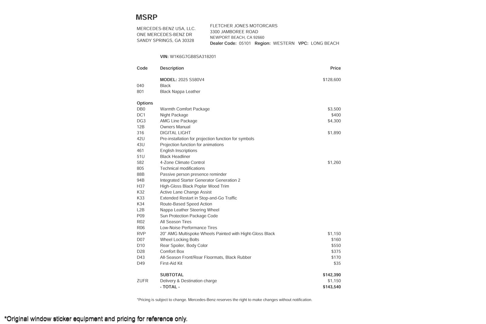 Certified Used 2025 Black Mercedes-Benz S 580 4MATIC® Sedan image 2