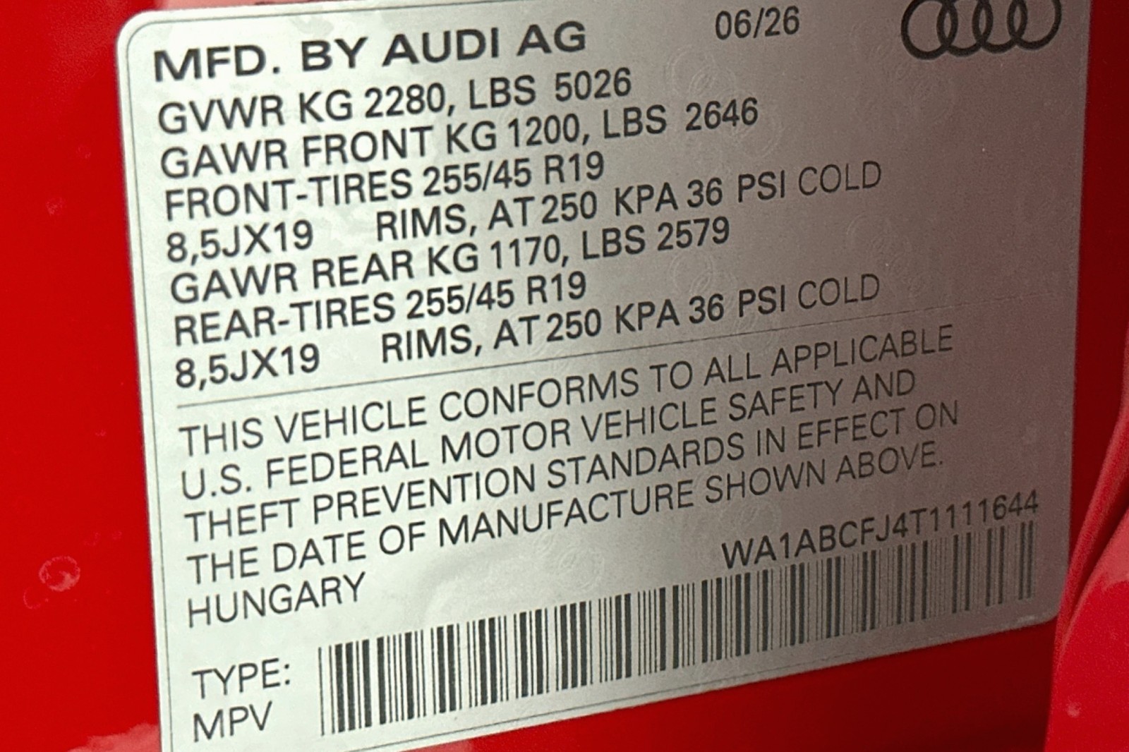 New 2026 Progressive Red Metallic Audi S line image 15