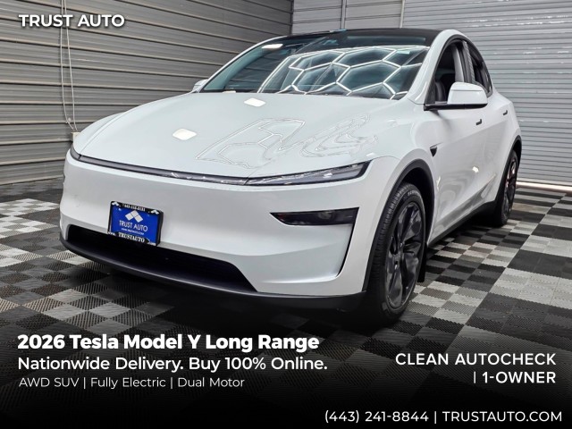 Pearl White Multi-Coat 2026 Tesla Model Y SUV / Crossover All-Wheel Drive 1-Speed Dual Clutch