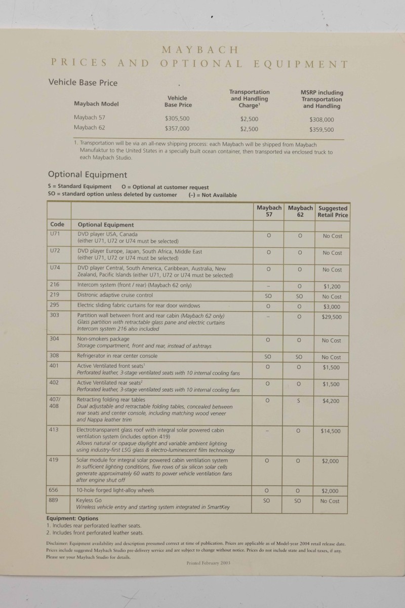 2004 Maybach 57 SWB in , 