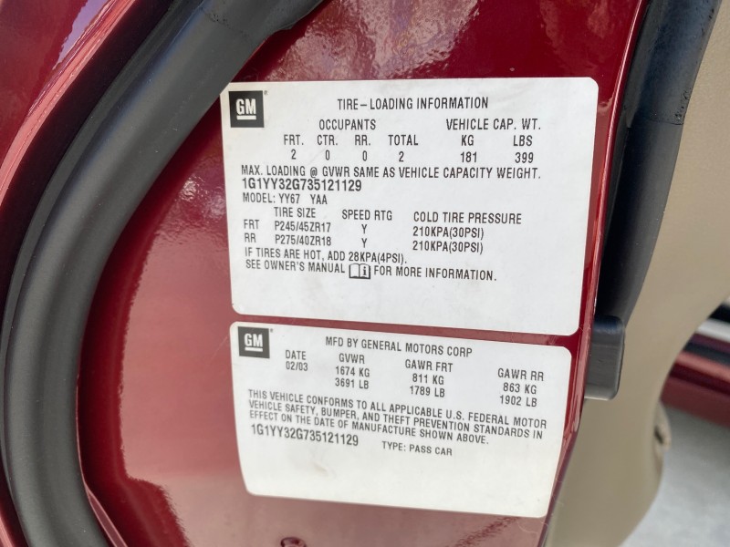 2003 Chevrolet Corvette 50TH CONVERTIBLE LOW MILES 6,742 in , 