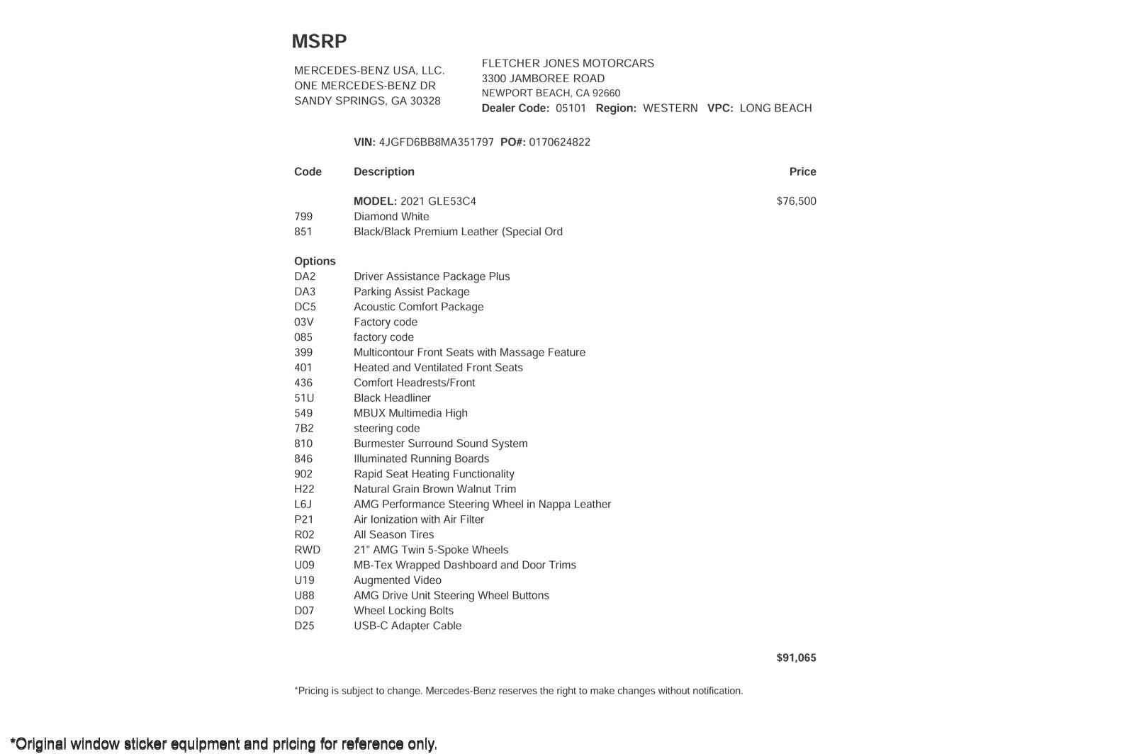 Certified Used 2021 designo Diamond White Metallic Mercedes-Benz AMG® GLE 53 4MATIC Coupe image 3