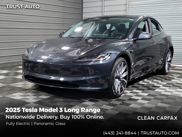 Gray (Stealth Grey) 2025 Tesla Model 3 Long Range RWD Sedan Rear-Wheel Drive Automatic
