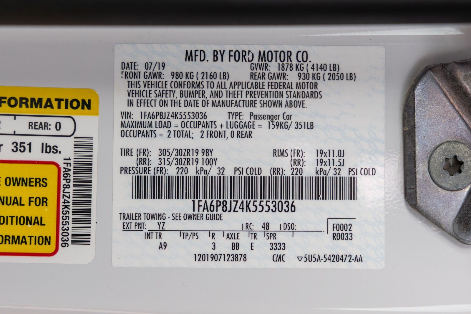 Used Car 2019 Ford Mustang  Shelby Gt350r For Sale Under $100,000 In Boerne, Texas