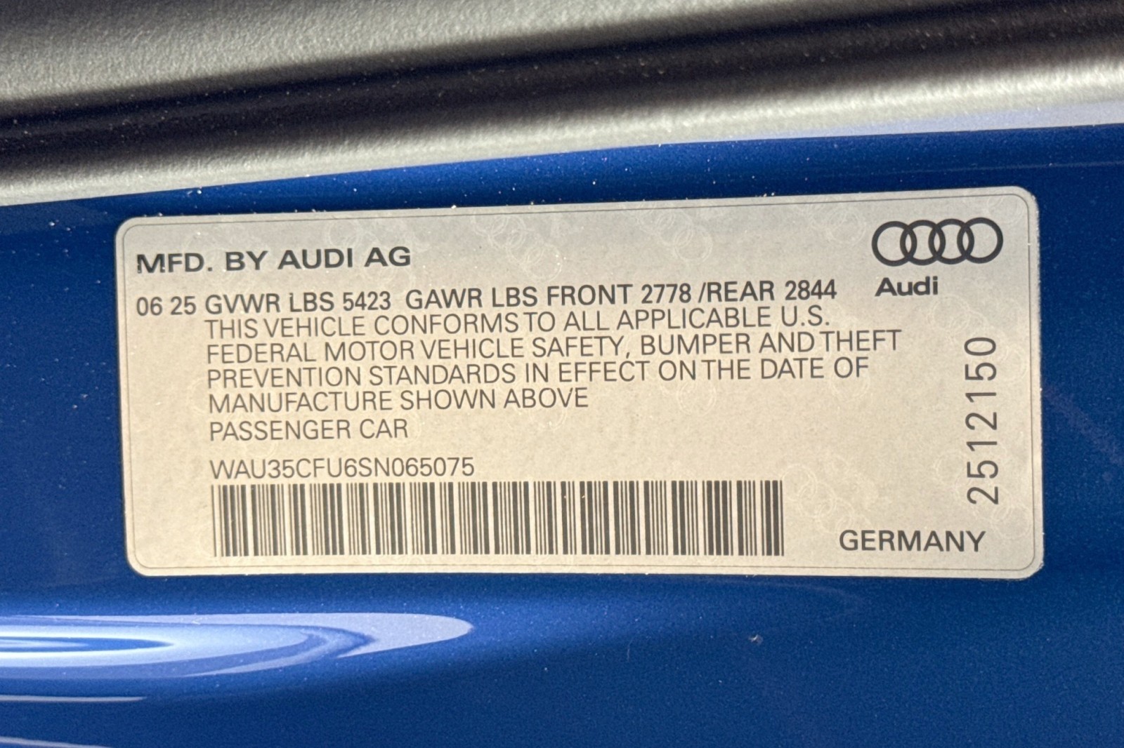 New 2025 Ascari Blue Metallic Audi Prestige 3.0 TFSI quattro image 28
