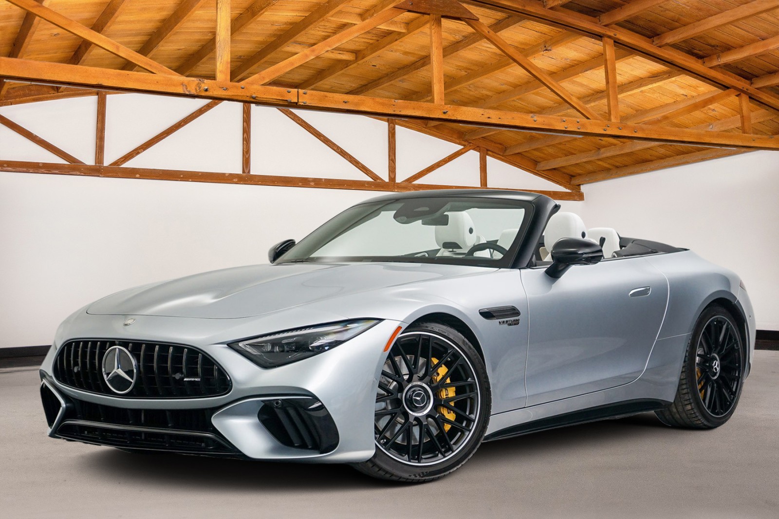 Cirrus Silver Metallic 2024 Mercedes-Benz SL-Class AMG SL 55 4MATIC Convertible All-Wheel Drive Automatic