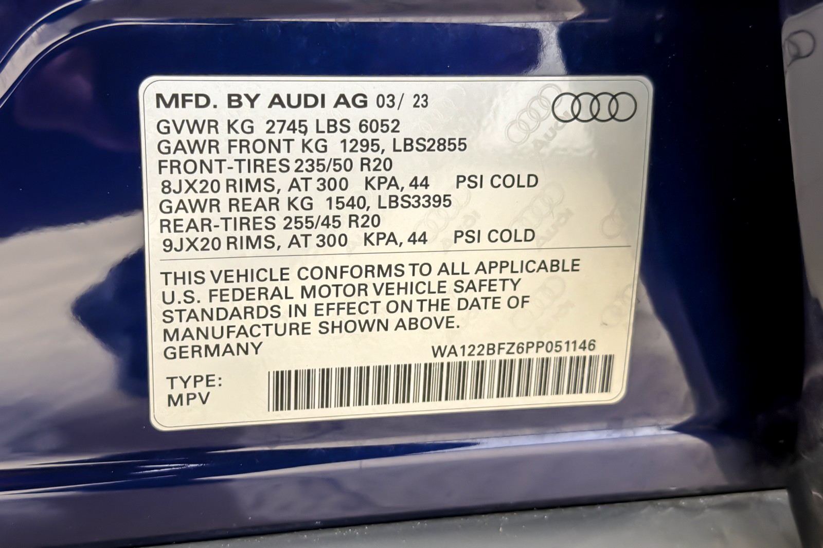 Certified Used 2023 Navarra Blue Metallic Audi Premium 50 quattro image 27