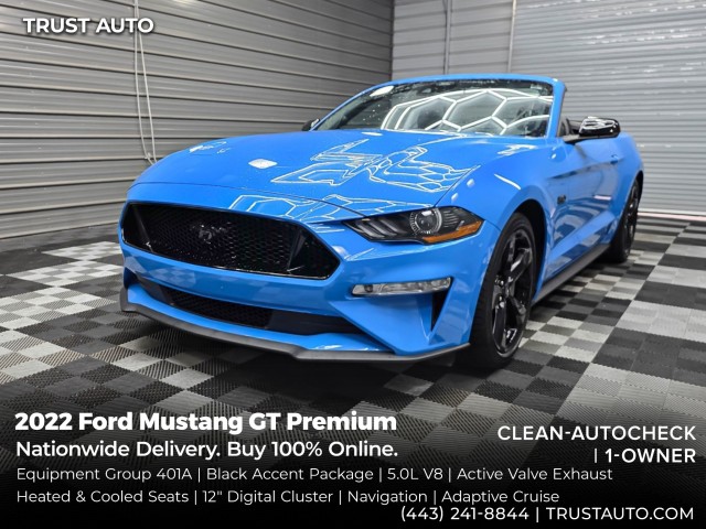 Grabber Blue Metallic 2022 Ford Mustang Convertible Rear-Wheel Drive 10-Speed Automatic