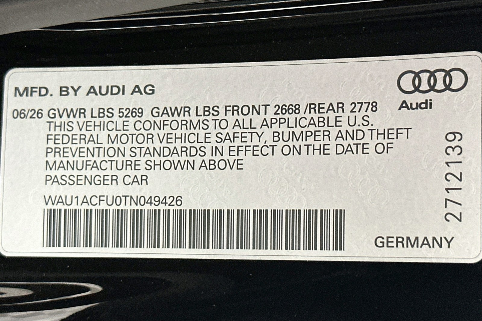 New 2026 Mythos Black Metallic Audi Premium image 21