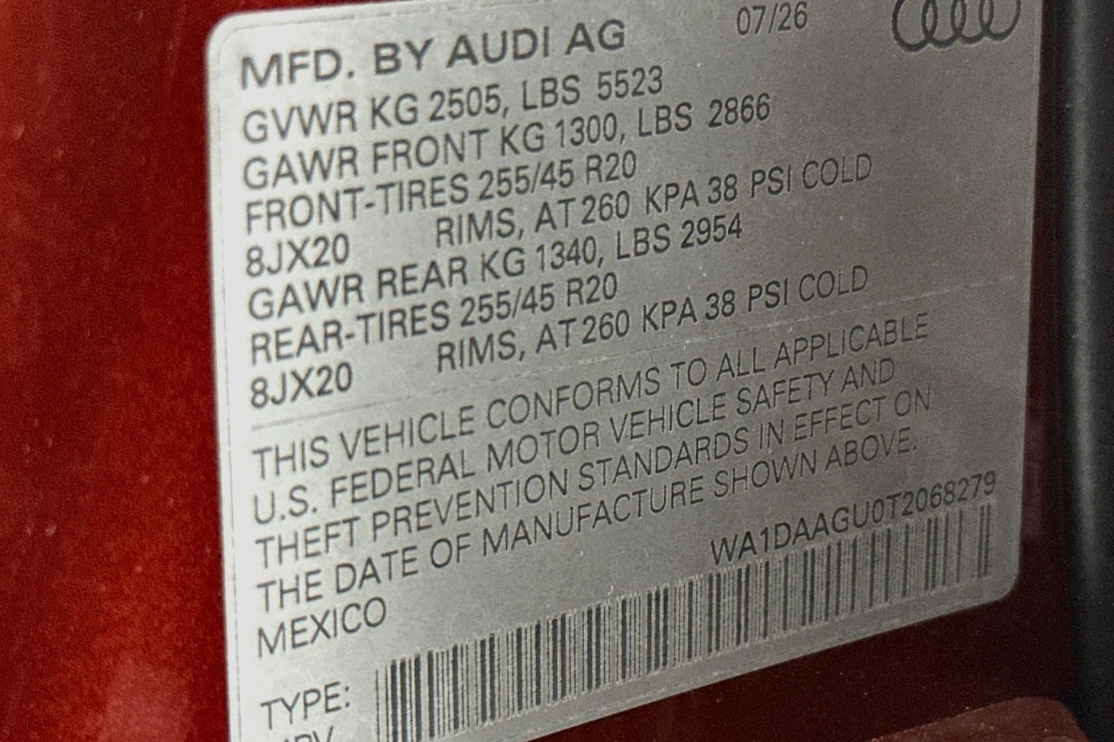 New 2026 Grenadine Red Metallic Audi Premium image 19