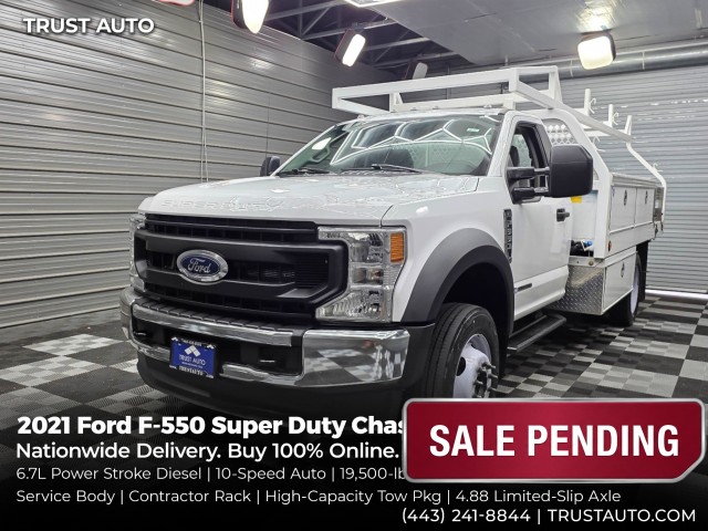 Oxford White 2021 Ford F-550 Super Duty Chassis Pickup Truck Rear-Wheel Drive 10-Speed Automatic