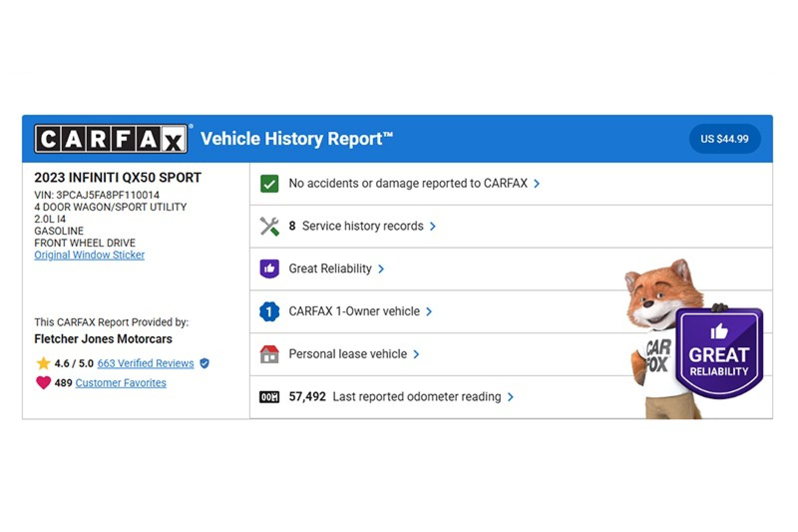 Used 2023 Black Obsidian INFINITI SPORT FWD image 3