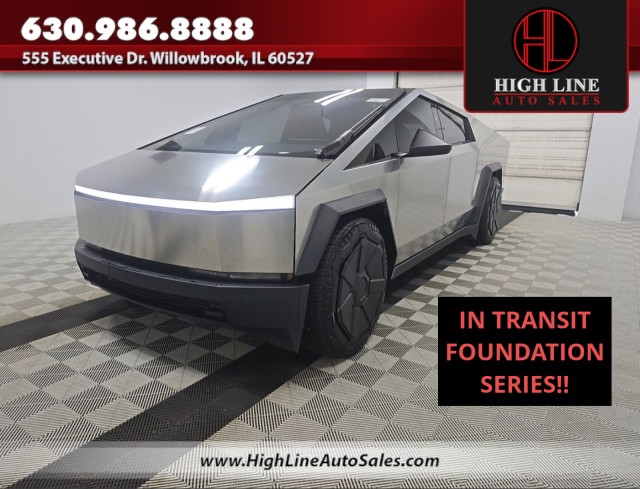 Gray (Stainless Steel) 2024 Tesla Cybertruck Cyberbeast Crew Cab AWD Pickup Truck All-Wheel Drive Automatic