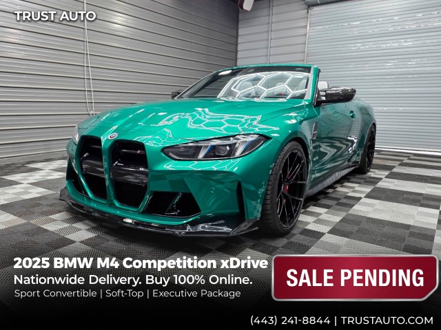 Isle of Man Green Metallic 2025 BMW M4 Convertible All-Wheel Drive 8-Speed Automatic