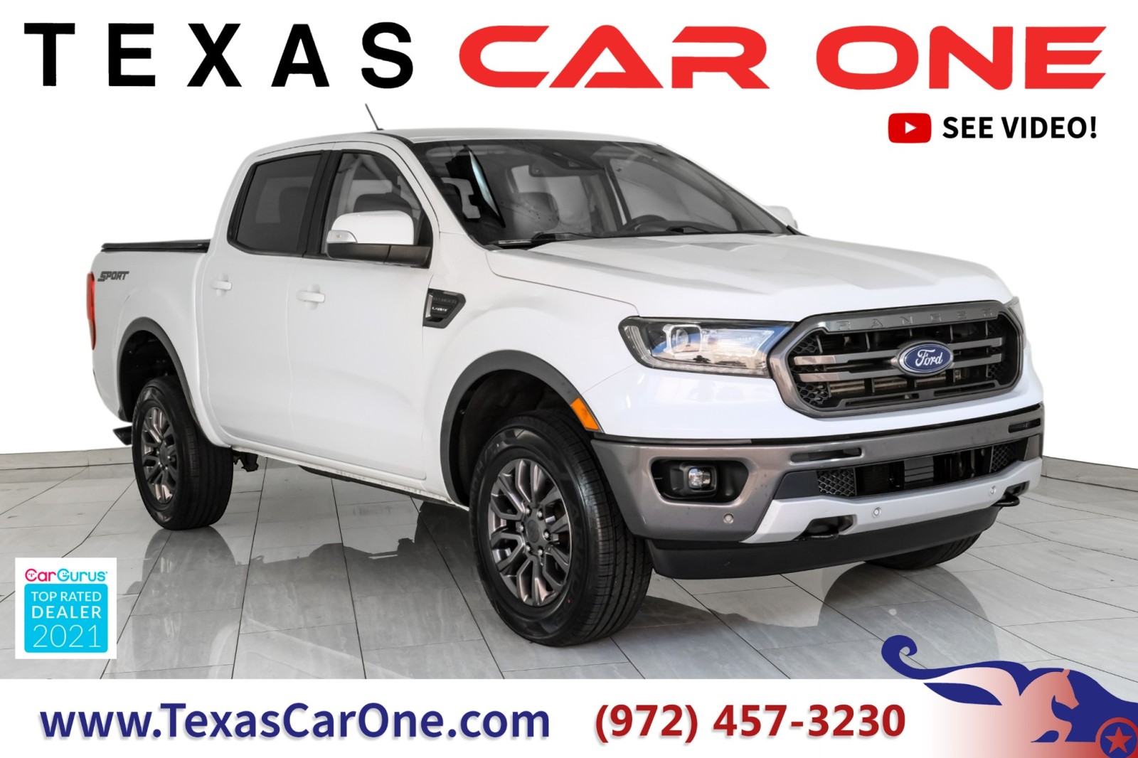 2019 Ford Ranger LARIAT SUPERCREW TECHNOLOGY PKG BLIND SPOT ASSIST NAVIGATION LEATHER HE