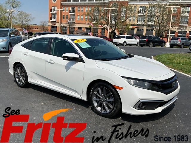 Platinum White Pearl 2019 Honda Civic EX-L FWD Sedan Front-Wheel Drive Automatic