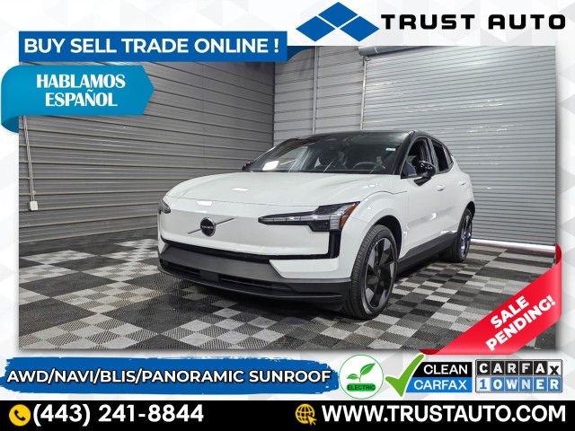 Crystal White Metallic 2025 Volvo EX30 Twin Plus eAWD SUV / Crossover All-Wheel Drive 1-Speed Dual Clutch