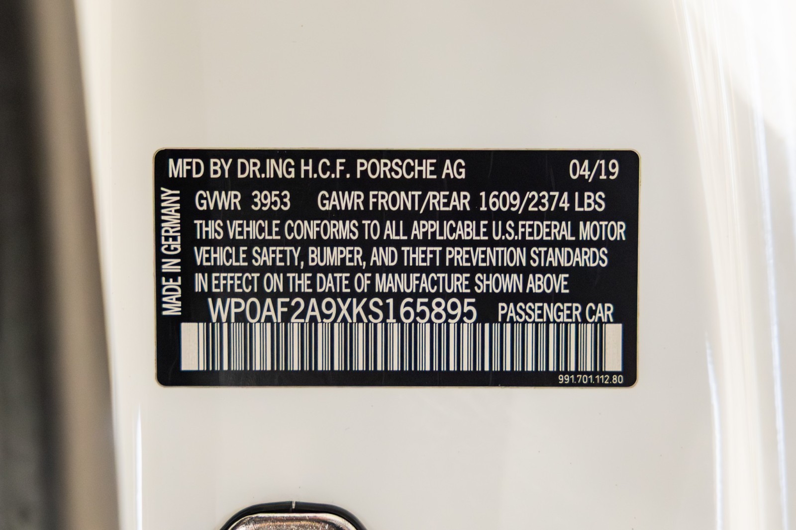 Used Car 2019 Porsche 911  Gt3 Rs For Sale Under $260,000 In Boerne, Texas