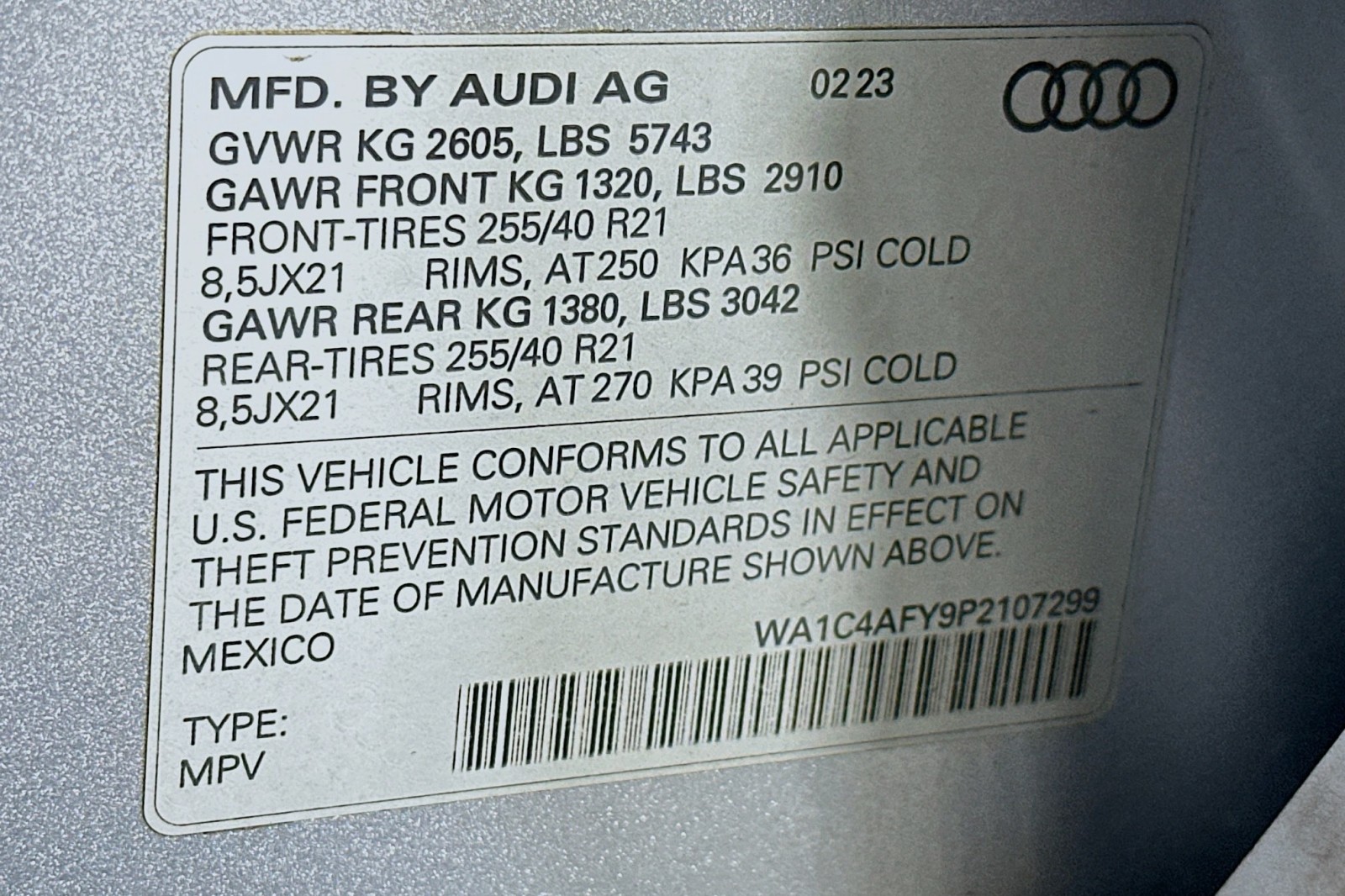 Used 2023 Florett Silver Metallic Audi Prestige image 24