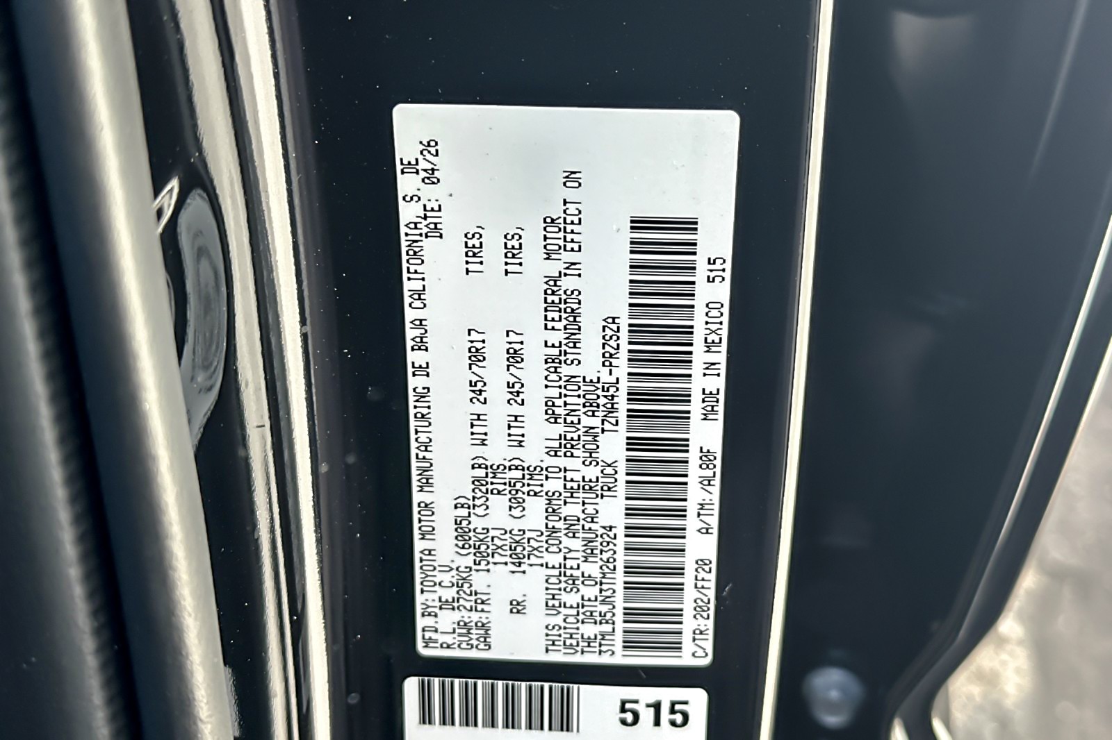 New 2026 Black Toyota SR5 image 26
