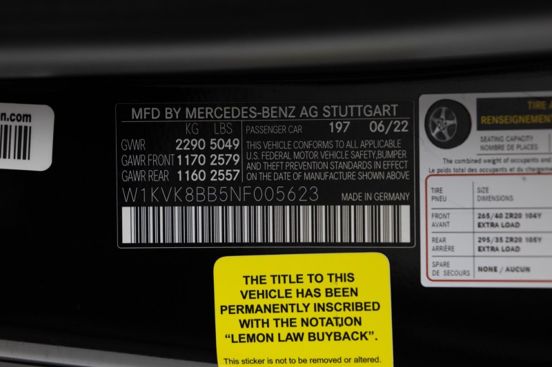 2022 Mercedes-Benz SL 63 AMG SL 63 AMG in , 