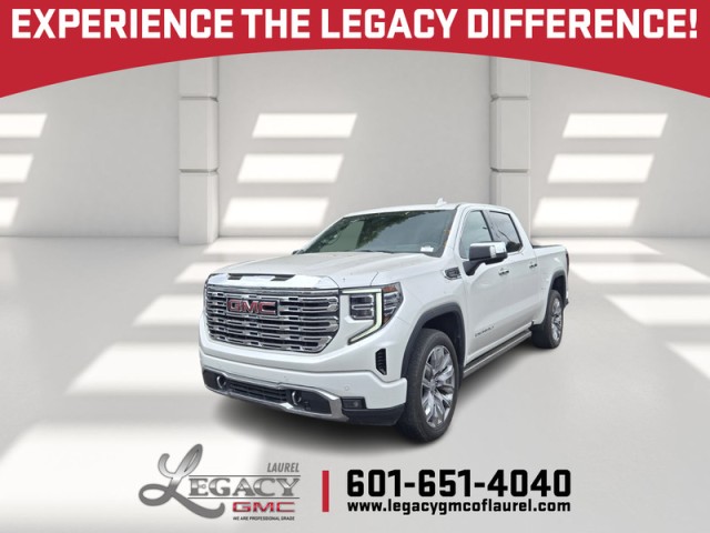 White 2023 GMC Sierra 1500 Denali Crew Cab 4WD Pickup Truck Four-Wheel Drive Automatic