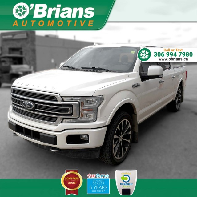 White Platinum Metallic Tri-Coat 2019 Ford F-150 Limited SuperCrew 4WD Pickup Truck Four-Wheel Drive Automatic