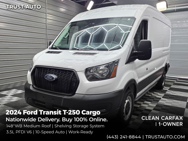 Oxford White 2024 Ford Transit Cargo Van Rear-Wheel Drive 10-Speed Automatic