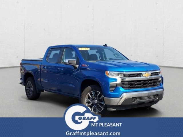 Glacier Blue Metallic 2023 Chevrolet Silverado 1500 Pickup Truck Four-Wheel Drive Automatic