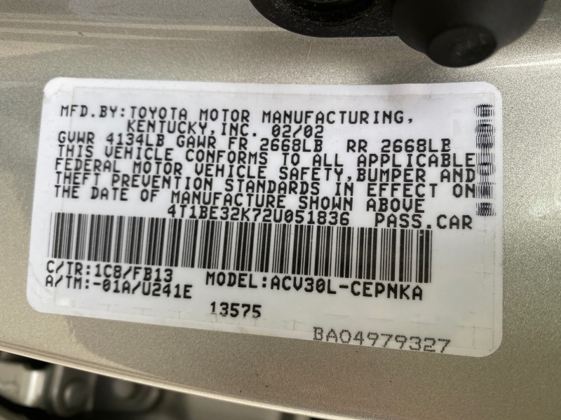 2002 Toyota Camry LE 4CYL LOW MILES 43,045 1 OWNER in , 