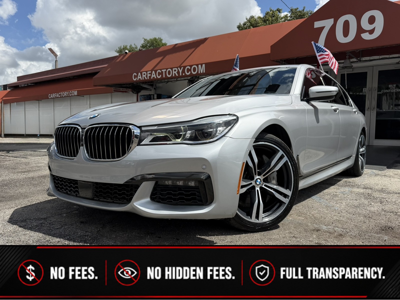 Silver 2018 BMW 7 Series Sedan Rear-Wheel Drive Automatic
