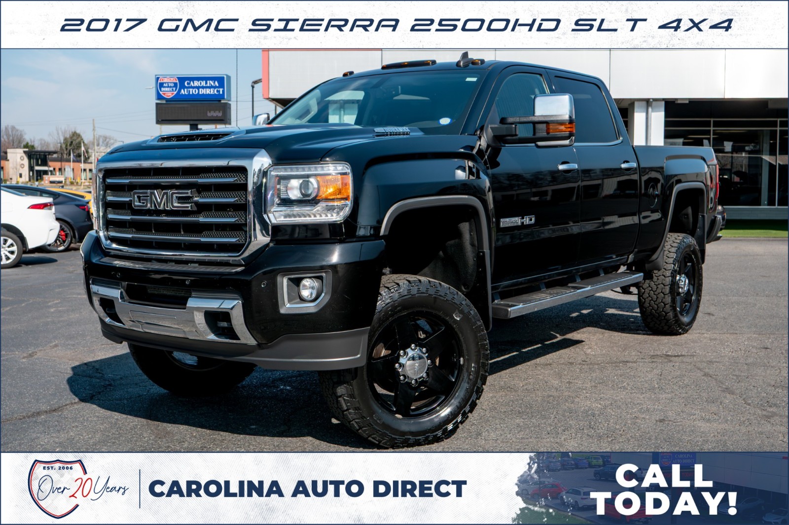 Black 2017 GMC Sierra 2500HD SLT Crew Cab SB 4WD Pickup Truck Four-Wheel Drive Automatic