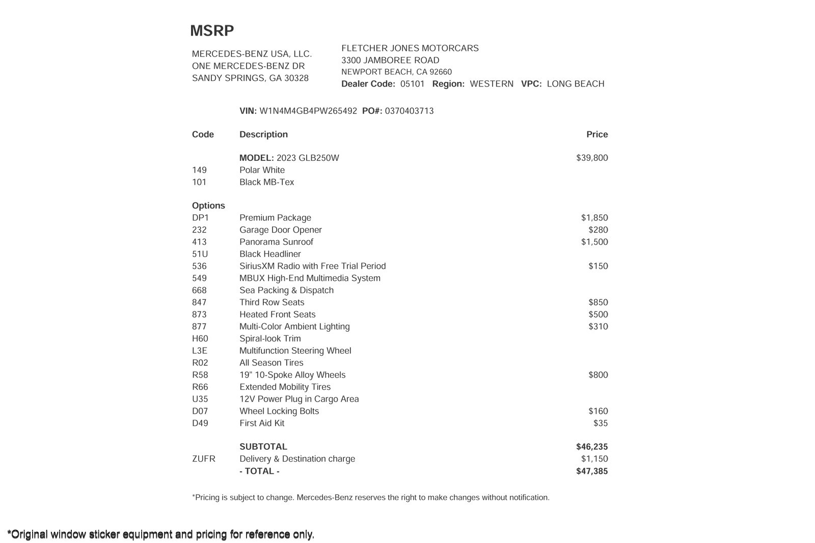 Used 2023 Polar White Mercedes-Benz GLB 250 SUV image 2